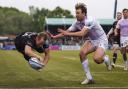 Max Malins scores a try for Saracens against Northampton