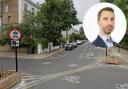 Traffic restrictions around Camden Square were first introduced in December 2021, Inset: Cllr Adam Harrison