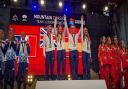 Lauren Russell celebrates team gold with GB