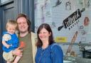 Robin Samuel pictured with parents Rachel and Nick needs £300,000 to fund treatment for a rare cancer. They are customers of Hornsey's Intrepid Bakers who are donating half the opening day profits for their new Tufnell Park bakery.