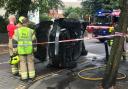 A car was overturned on Hornsey Lane