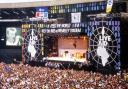 Live Aid at Wembley Stadium on July 13, 1985 one of two concerts which saw 70 pop stars perform free to a worldwide audience of 1.5billion to fundraise for famine relief. Credit: Pictorial Press Ltd / Alamy Stock Photo