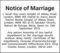 Notice of Marriage