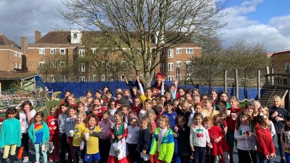 Ham & High: Netball star Jo Trip visited The Village Prep in Belsize Park during Sport Relief Week Ham & High: Netball star Jo Trip visited The Village Prep in Belsize Park during Sport Relief Week