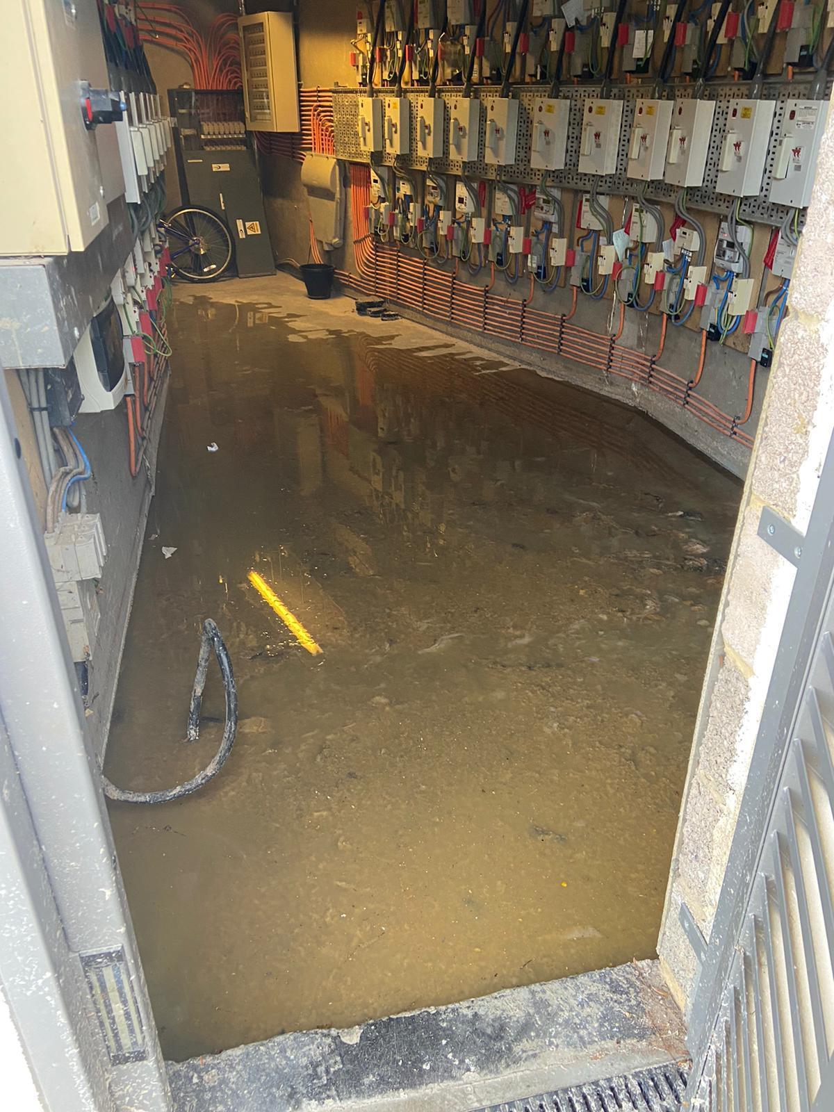 Flooding inside a room housing electrical equipment (submitted by Adnan Abo)