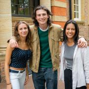 UCS Hampstead students Amelia Shaw, Amiran Antadze and Anjali Cheung