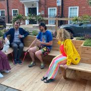 Camden's first trial parklet has taken over a parking space in Belsize Park