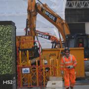 HS2 construction workers in Euston. Picture: Victoria Jones/PA