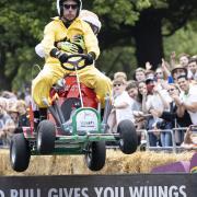EDITORIAL USE ONLY Peanuts takes part in the Red Bull Soapbox Race at Alexandra Palace in London. Picture date: Sunday July 3, 2022.