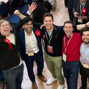 Labour supporters celebrate taking Westminster City Council