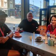 MP Catherine West meeting with Royal Mail union reps, CWU (Communication Workers Union)
