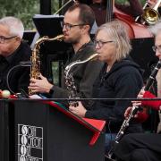 The South London Jazz Orchestra play one of the free concerts on the Regent's Park bandstand