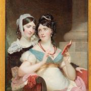 Andrew Robertson, The Miniature: Mrs. Wadham Wyndham and her sister Miss Slade admiring a miniature in a red case, 1821. Accepted by HM Government in 2021 under the Cultural Gifts Scheme from Bryony Cohen and allocated to Historic England, for display at