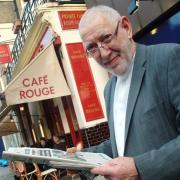 George Weiss outside the old Café Rouge, one of his favourite Hampstead spots