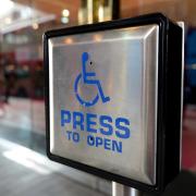 General view of a Disabled entrance door button.
