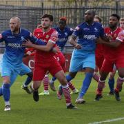 Wingate & Finchley in FA Trophy action against Hornchurch