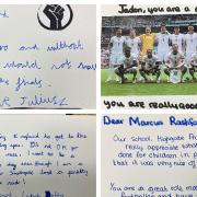 Highgate Primary's pupils rallied to support footballers Jadon Sancho, Marcus Rashford and Bukayo Saka who have been on the end of vile racist abuse