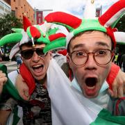 Italy fans outside Wembley
