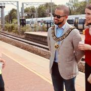 From left to right: Friends of Ally Pally Station founder Michael Solomon Williams; Haringey mayor Cllr Adam Jogee and mayoress Alison Lawther; and Catherine West MP