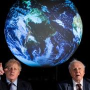 Prime minister Boris Johnson (left) and Sir David Attenborough at the launch of the next COP26 UN Climate Summit at the Science Museum