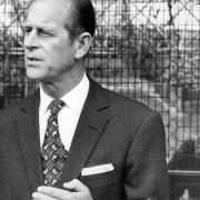 On an earlier visit to London Zoo, the Duke of Edinburgh, Prince Philip with the one-time zoo favourite Guy the Gorilla