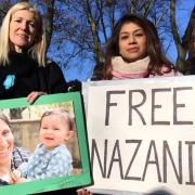Hampstead and Kilburn MP Tulip Siddiq (right) with then Ham&High editor Emily Banks at a march for Nazanin in 2017