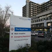 A view of the Royal Free Hospital teaching hospital in the Hampstead area of the London Borough of Camden. The hospital is part of the Royal Free London NHS Foundation Trust.