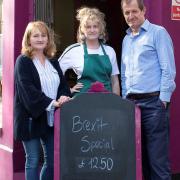 Alastair Campbell, Grace Campbell (middle) and Ravel's Bistro owner Katarina Szajna. Picture: Stan Kujawa