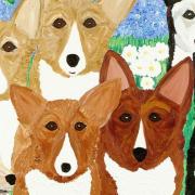 Queen Elizabeth's corgis and dorgis, painted by Cindy Lass, hangs in her private quarters