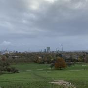 The view over London Zoo from Primrose Hill