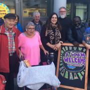 Cllr Peray Ahmet with residents at Hornsey Central Cafe for the launch of Haringey Warm Welcome (Image: Haringey Council)