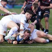 Max Malins scores a try for Saracens during their Heineken Champions Cup win over Ospreys