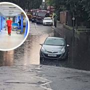 There were 26 flooding occurrences at NHS sites across north London between April 2021 and March 2022. Pictured: London flooding July 2021
