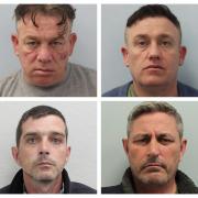 Prolific burglars clockwise from top left: Michael Casey, John Casey, Sean McGoldrick and Michael Maloney
