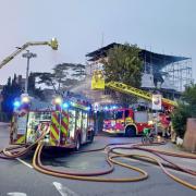 Fire crews tackle a blaze in a house under renovation in Finchley Road, Golders Green