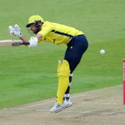 James Vince in batting action for Hampshire