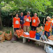Catherine West MP (left) joins the Highgate Society Community Projects group volunteer guerrilla gardeners (Image: Highgate Society)