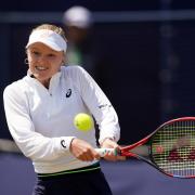 Harriet Dart in action against Magali Kempen at the Lexus Surbiton Trophy. Image: PA