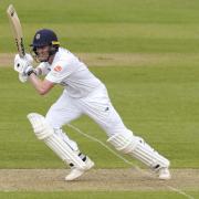 Nick Gubbins in batting action for Hampshire