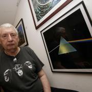 Storm Thorgerson before his death in 2013 at an exhibition of his iconic album cover for Pink Floyd's Dark Side of the Moon, his widow Barbie has curated an exhibition of his album art at Lauderdale House.