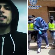 Abdel-Majed Abdel Bary (left) in a Youtube music video and his arrest (right)