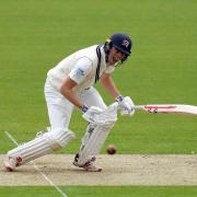 Josh de Caires in batting action for Middlesex