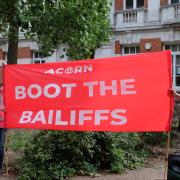 ACORN Haringey protestors outside Tottenham town hall last month