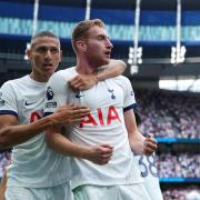 Tottenham's Richarlison and Dejan Kulusevski celebrate