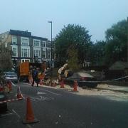 The tree toppled over at the junction between Hilldrop Road and Brecknock Road