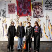 A mural created by London artists has been unveiled under the arches at Camden Lock to mark a new exhibition of feminist art and activism at Tate Britain. Picture credit: Tate/Madeleine Buddo