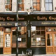 The Quality Chop House in Farringdon Road is a famous London landmark with listed interior as one of the capital's Victorian meat restaurants.