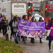 Women on the march through Wood Green against violence and abuse