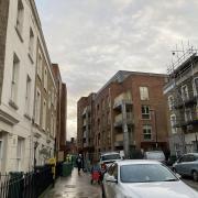 Bertram Street on the eve of the third Christmas residents say is blighted by construction noise