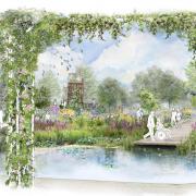 A view of the proposed pergola pond and flower garden in Regent's Park in memory of the late Queen Elizabeth II. Image: Royal Parks